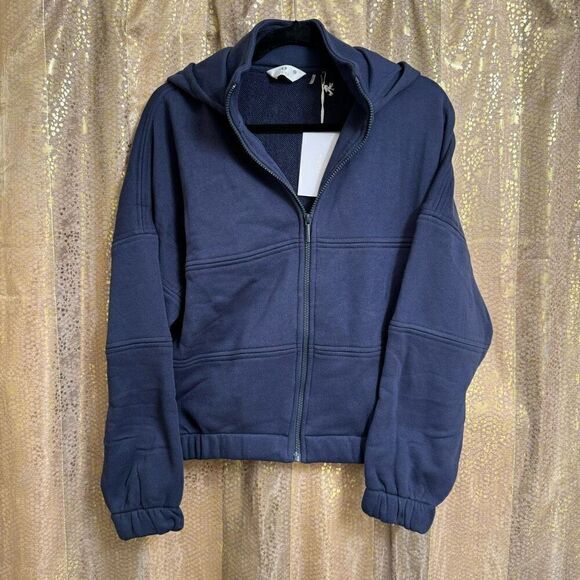 TAVI Noir Navy Blue Thick Warm Studio To Street Full-Zip Hoodie Small NWT - Picture 1 of 12